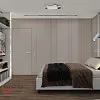 Спальня в кольорі моко з суміжною гардеробною кімнатою