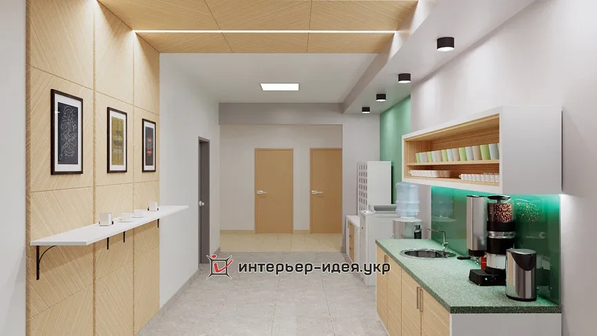 Современный функциональный буфет с курилкой для «Графия Украина»