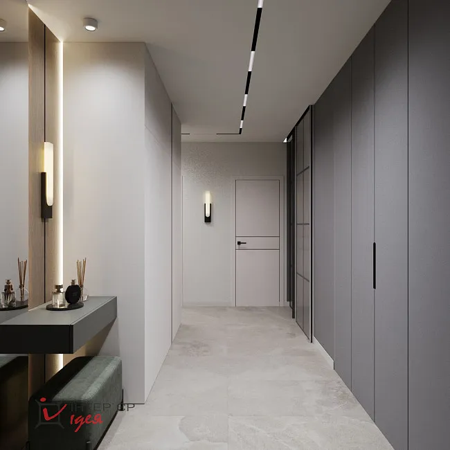 Прихожая 13,5 м2 в стиле своевременный минимализм